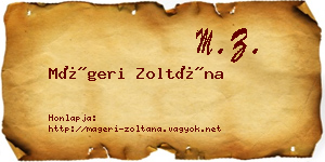 Mágeri Zoltána névjegykártya